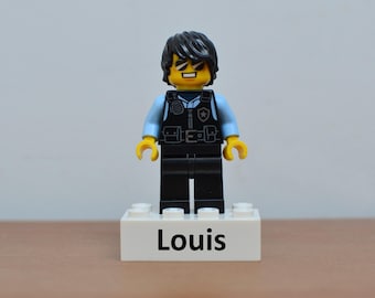 Personalized LEGO® Police Mini Figure + Name Stand + Gift Packaging | 100% New LEGO® Parts