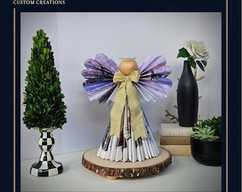 Escultura de ángel de la guarda en forma de página de libro / Regalo significativo para mamá, graduado o cumpleaños / Decoración inspiradora de Monet para recordar el aliento