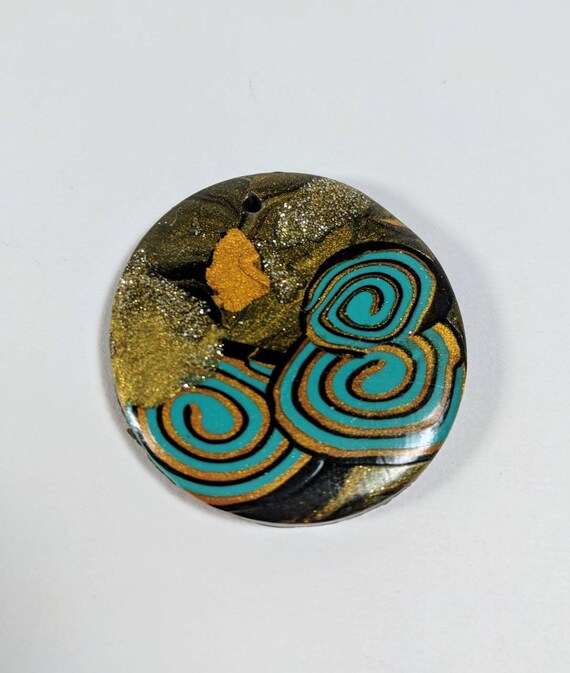 Polymer Clay Pendant Circles Jewelry Supplies Round Pendant Multicolored Pendant Spiral Cane Pendant