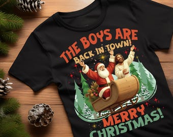 Santa & Jesus Christmas PNG, Religious Holiday Design (Digital Download)