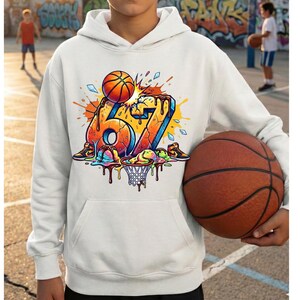 Basketboll Donut 67 PNG, rolig sportdroppdesign (digital nedladdning)