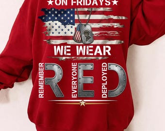 We Wear Red Friday  PNG, Remember Everyone Deployed (Digital Download)