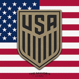USA Soccer Shield Leather Patch - Hook Backing Tactical Emblem