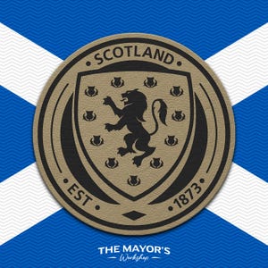 Scotland Soccer Shield Leather Patch - Hook Backing Tactical Emblem