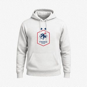 Escudo de fútbol de Francia / Copa Mundial 26 / Sudadera con capucha / Sudadera / Camiseta Hoodie / White