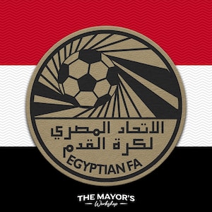 Egypt Soccer Shield Leather Patch - Hook Backing Tactical Emblem