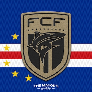 Cape Verde Soccer Shield Leather Patch - Hook Backing Tactical Emblem