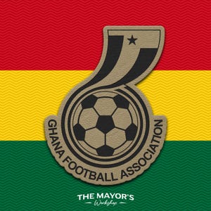 Ghana Soccer Shield Leather Patch - Hook Backing Tactical Emblem