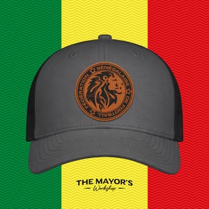 Senegal Soccer Snapback Hat | Senegalese Leather Patch Cap | Saddle Brown & Black Leather