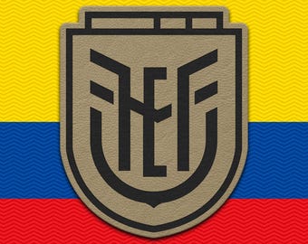 Parche de cuero con el escudo de la selección de fútbol de Ecuador - Emblema táctico con cierre de velcro