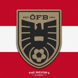 Austria Soccer Shield Leather Patch - Hook Backing Tactical Emblem