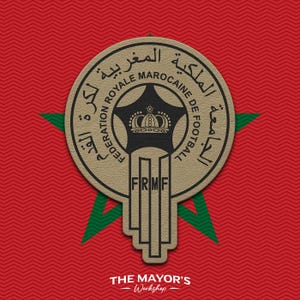 Morocco Soccer Shield Leather Patch - Hook Backing Tactical Emblem