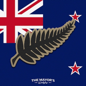 New Zealand Soccer Shield Leather Patch - Hook Backing Tactical Emblem