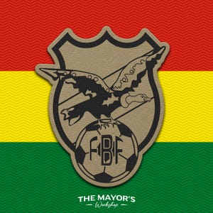 Bolivia Soccer Shield Leather Patch - Hook Backing Tactical Emblem