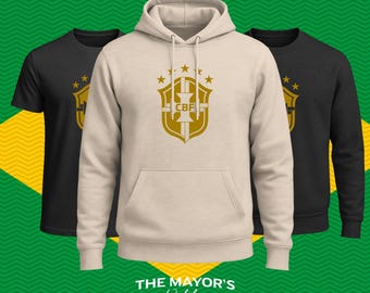 Brazil Soccer Shield | World Cup 26 | Hoodie | Sweatshirt | T-shirt