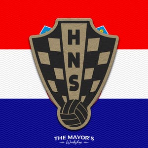 Croatia Soccer Shield Leather Patch - Hook Backing Tactical Emblem