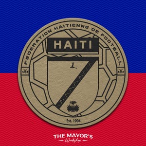 Haiti Soccer Shield Leather Patch - Hook Backing Tactical Emblem