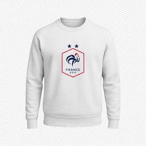Escudo de fútbol de Francia / Copa Mundial 26 / Sudadera con capucha / Sudadera / Camiseta Sweatshirt / White