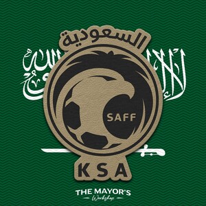 Saudi Arabia Soccer Shield Leather Patch - Hook Backing Tactical Emblem