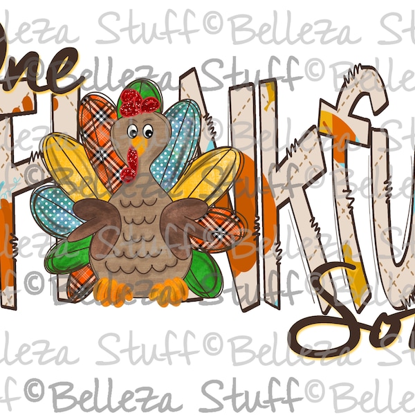 One Thankful Son with Turkey - PNG File, Sublimation Design for Digital Download and Printable Thanksgiving, Turkey