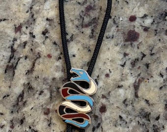 Vintage Bolo Tie with a Snake Shaped Slide