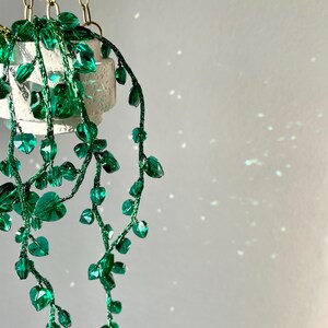 Suncatcher - Ceropegia woodii/ String of Hearts - evergreen artificial plant made of sparkling glass crystals, decorative home accessory
