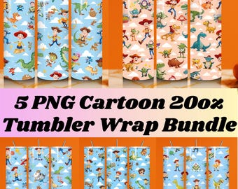 Toy Story 20oz Skinny Tumbler Wrap Bundle | Cartoon Sublimation Design PNG | 20 oz Tumbler Wrap Template | Instant Digital Download