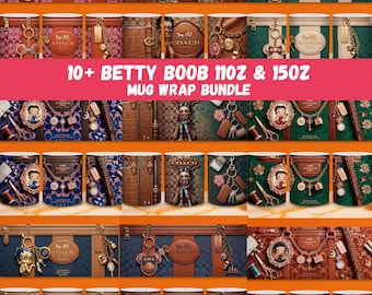 10+ Betty Boop Mug Wrap, 3D Betty Mug Wrap Sublimation Design PNG, Mug 11oz and 15oz Betty Mug Wrap, Instant Digital Download