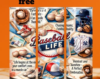 Baseball Life Tumbler Wrap, Sports Quotes Sublimation Design (Digital Download)