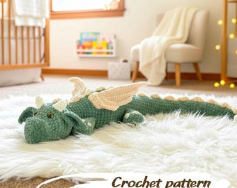 Dragon Amigurumi Crochet Pattern, Plush Dragon PDF Tutorial, Beginner Friendly