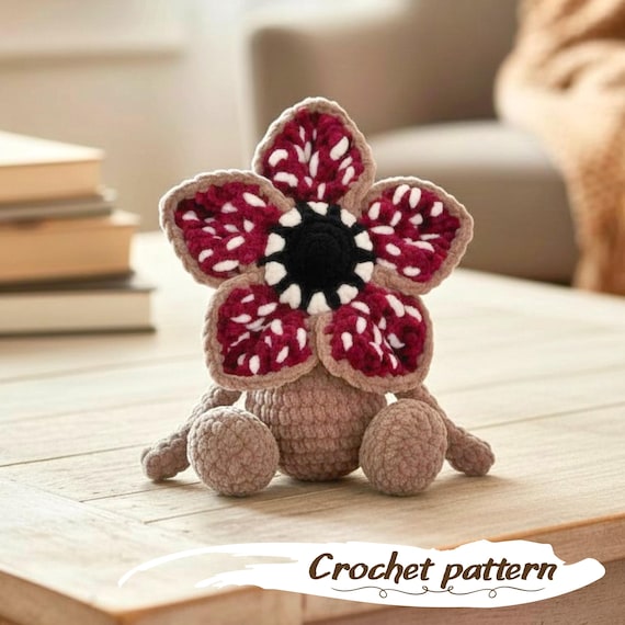 Monster Flower Crochet Pattern PDF, Creepy Amigurumi Plush Tutorial