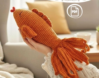 Goldfish Crochet Pattern, Fish Amigurumi PDF for Beginners, Plush Toy Tutorial