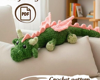 Dragon Crochet Pattern, Plush Dragon Amigurumi PDF, Crochet Dragon Tutorial, Beginner Friendly Digital Pattern
