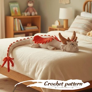 Drakmönster i PDF-format, handledning för amigurumidrakar, mönster för plyschfantasidrakar, virkningsinstruktioner för mjukisdjur