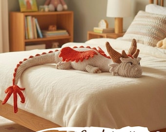 Dragon Crochet Pattern PDF, Amigurumi Dragon Tutorial, Plush Fantasy Dragon Pattern, Soft Toy DIY Crochet Instructions