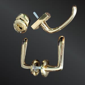 Set of Vintage Jado Form+Funktion Door & Window Handles | Solid Polished Brass