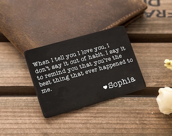Custom Wallet Insert, Personalized Engraved Metal Wallet Card, Husband Anniversary Gifts,Boyfriend Gift