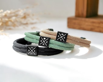 Personalisiertes verstellbares Schiebeknotenarmband, ursprüngliches Gravurarmband für Papa, Vatertagsgeschenk