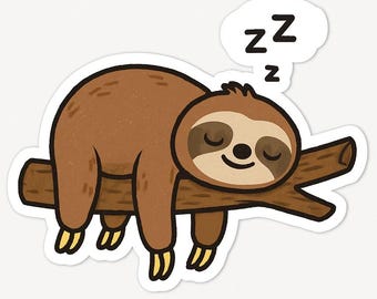 4 adesivi a forma di bradipo, adesivi dolci e lenti a forma di animale, impermeabili per auto, laptop, decorazioni, design foresta pluviale, 9 x 9 cm