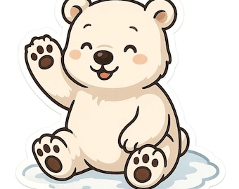 3 adesivi a forma di orso polare, simpatici adesivi a forma di orso polare, motivo animale, impermeabili per auto, laptop, decorazione invernale artica, 9 x 9 cm