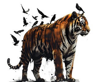 6x Djur med fågelklistermärken Bildekaler Naturmotiv Djurälskare Presentidé Skogsdjur Fågelmotiv Dekorativa klistermärken 9 x 9 cm