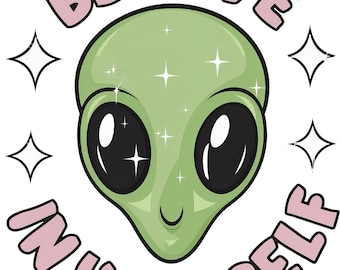 4X Alien Sticker Set, 4 Pieces, Funny Extraterrestrial Car Stickers, Sci-Fi, 9 x 9 cm