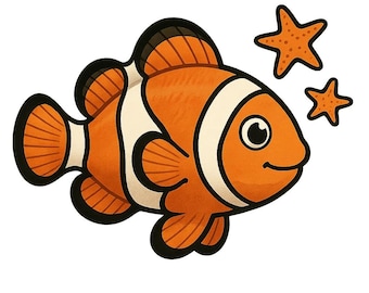 3x Anemonefish Stickers, Colorful Clownfish Stickers, Sea Animals, Waterproof for Car, Laptop, Aquarium Decoration, 9 x 9 cm