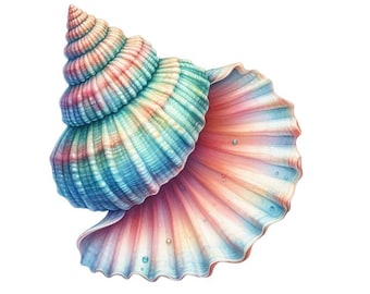 Seashell Sticker Set of 10: Nautical Car Stickers, Sea Beach Decoration, Waterproof Vinyl, Bathroom