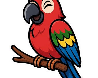 2X Premium Sticker Lustiger Papagei Bunter Vogel Aufkleber Humor Tiermotiv Wasserfest für Auto Laptop Tropen Deko 9X9 cm