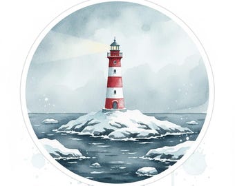 2X Leuchtturm Aquarell Sticker Autoaufkleber Meer Küste Nautisch Motiv Design Geschenkidee 9X9 cm
