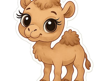 4 adesivi a forma di cammello, divertenti adesivi con animali del deserto, motivo animale, impermeabili per auto, laptop, decorazione orientale, cartone animato cammello, 9 x 9 cm