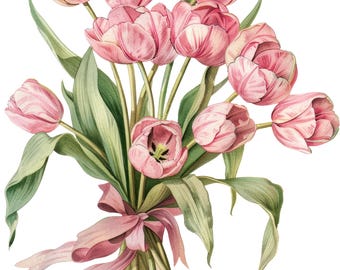 4X Vintage Flower Bouquet Sticker Set (4 pieces): Retro Floral Car Stickers, Botanical Design, 9 x 9 cm