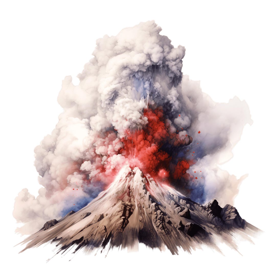 4X Volcano Stickers Explosive Eruption Car Stickers Lava Fire Natural ...