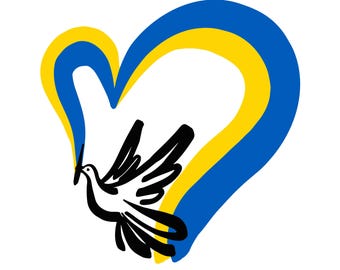 10X Ukraine Herz Sticker Set 10 Stück 9x9cm Autoaufkleber Blau Gelb Flagge Frieden Solidarität Symbol Vinyl Wasserfest Außen